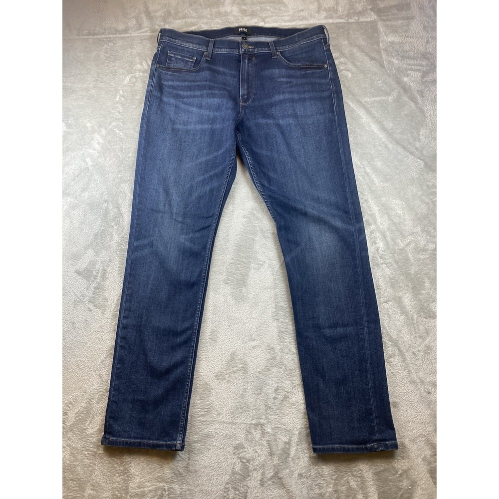 Paige Lennox Jeans Mens 36 Dark Wash Blue‎ Slim Skinny Stretch Denim Made in USA